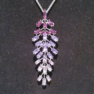 NWT Pinks and purple beautiful crystal necklace.